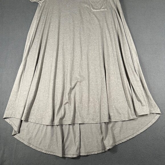 Lularoe Womens Medium Solid Gray Short Sleeve Carly Dress High Low Midi Hem - Picture 2 of 8